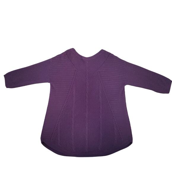Torrid Lurex Pointell Wool Metallic Purple Cable Knit Tunic Sweater 2XL 18/20 - Picture 6 of 13